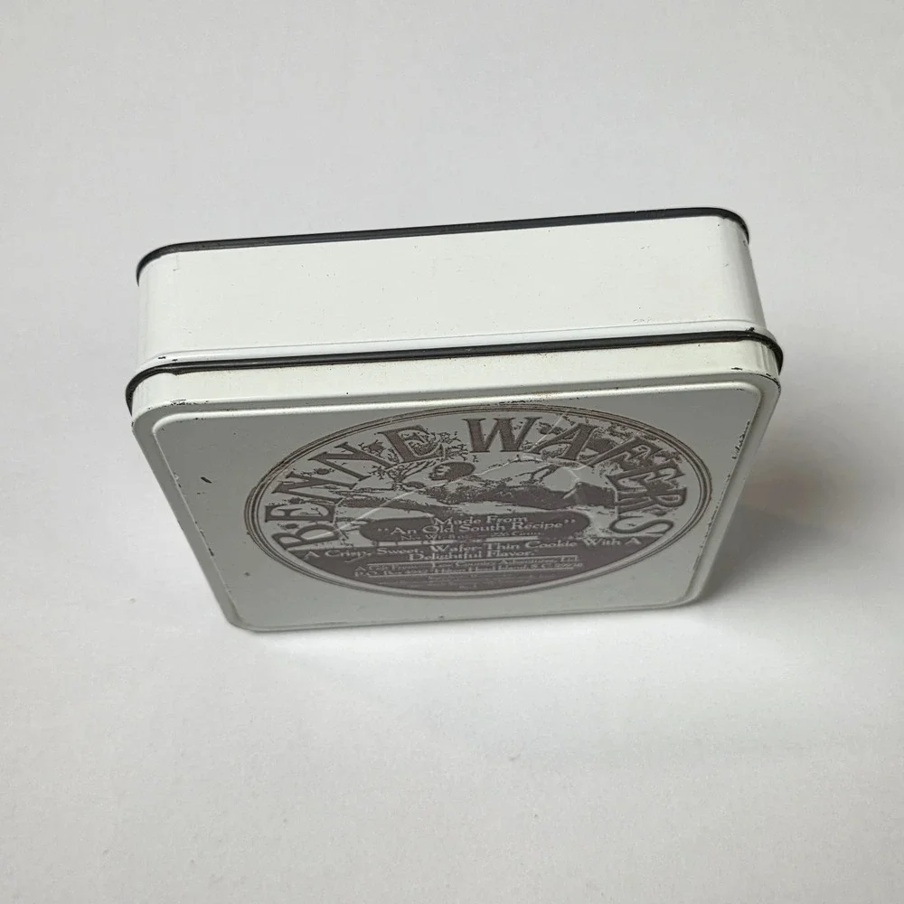 Benne Wafers Cookie Tin Hilton Head Island SC Low Country Adventures 6in Vintage